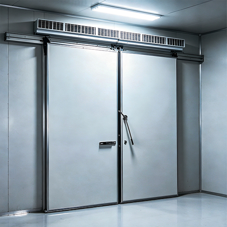 Porta deslizante dupla para sala fria